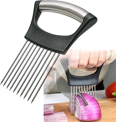 Stainless Steel Onion Holder for Slicing,Onion Slicer Holder,Onion Cutter for Slicing of Onions,Tomatoes,Avocados,Eggs and Other Vegetables,KItchen Utensils |  OFF – Only 4.97